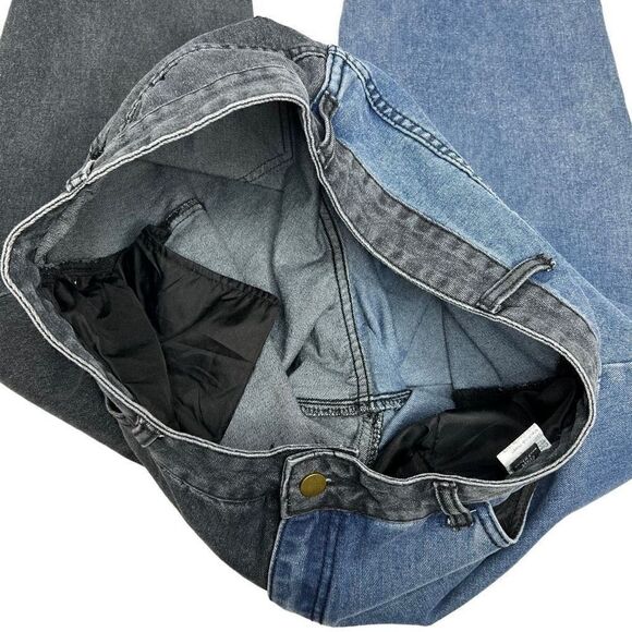 Shein curve spliced blue and black jeans size 1XL - Picture 9 of 14